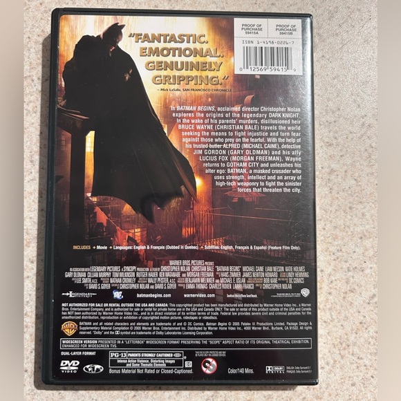 Batman Begins Widescreen Edition DVD - Picture 3 of 3